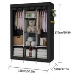 Armario Tela Closet Almacenamiento En Color Gris