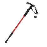 Bastón Trekking Senderismo Con Linterna Led Ajustable Telescopio Color Rojo