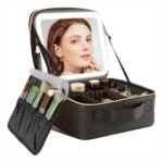Bolso Organizador Maquillaje Espejo Tocador Luz Led Portátil