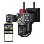 Camara Wifi Exterior Tres Lentes Alexa Visión 360 Con Sirena