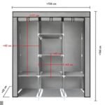 Closet Ropero Armable 3 Puertas Organizador Portatil Color Gris - Image 2