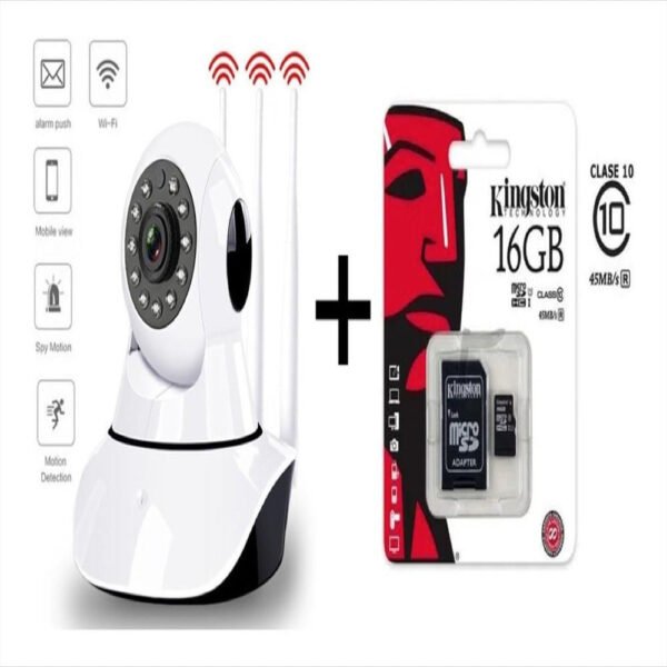 Combo Camara Ip Robotica De Seguridad Wifi + Micro Sd De 16G