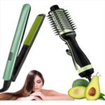 Combo Cepillo Secador Para Cabello Y Plancha Aguacate - Image 2