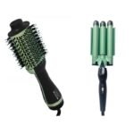 Combo Cepillo Secador + Rizador Ondas De Sirena Aguacate