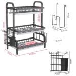 Escurridor De Platos, Estante De 3 Niveles Color Negro - Image 2