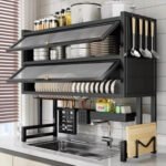 Escurridor Platos Doble Cocina Con Gabinete Zebbris Color Negro - Image 2