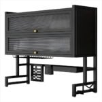 Escurridor Platos Doble Cocina Con Gabinete Zebbris Color Negro