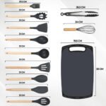 Juego De Cucharones Cocina, Cuchillos, Tabla, Tijera 21 Pzas Gris - Image 2