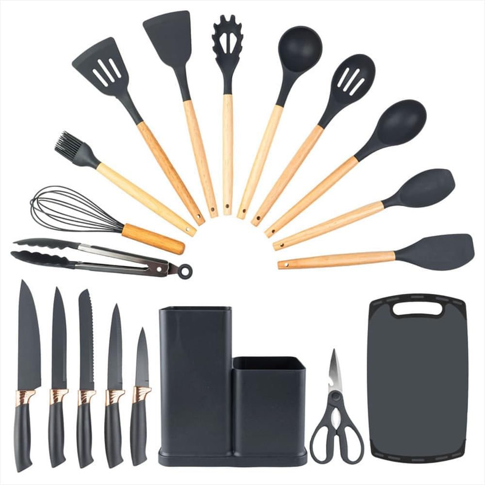 juego-de-cucharones-cocina-cuchillos-tabla-tijera-21-pzas-gris.jpg Juego De Cucharones Cocina, Cuchillos, Tabla, Tijera 21 Pzas Gris - Image 1