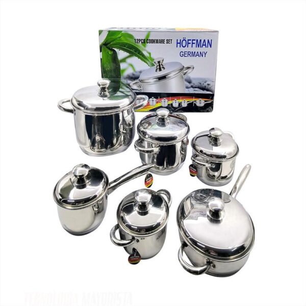Kit De Ollas De Acero Quirurgico 12 Piezas Hoff 12