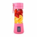 Licuadora Portátil Personal Recargable 6 Cuchillas Usb 380 Ml Color Rosa
