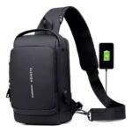 Maleta Terciada Antirrobo Bolso Canguro Usb Negro