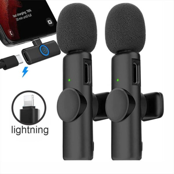 Microfono De Solapa Inalambrico Iphone Doble Transmisor F4