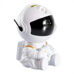 Proyector De Luz Nocturna Astronauta Nebula Galaxy Color Blanco