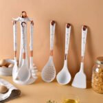 Utensilios De Cocina En Silicona 7 Piezas Con Base (Blanco) - Image 2
