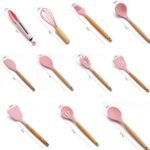 Utensilios De Cocina Silicona Resistente Al Calor Set 12 Piezas Grandes (Rosa) - Image 2